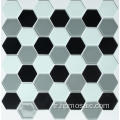 Mur de fond en mosaïque de verre hexagonal